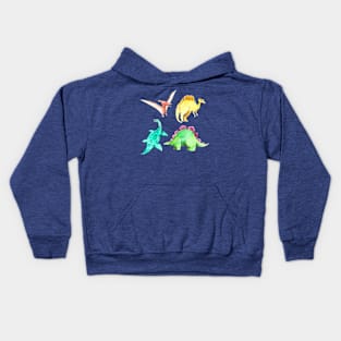 Dinosaur Watercolor Hand Drawn Kids Hoodie